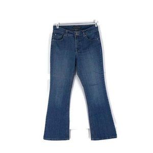 Nine West Jeans Size 6 Bootcut Button Flap Pockets Medium Wash Blue Denim Womens